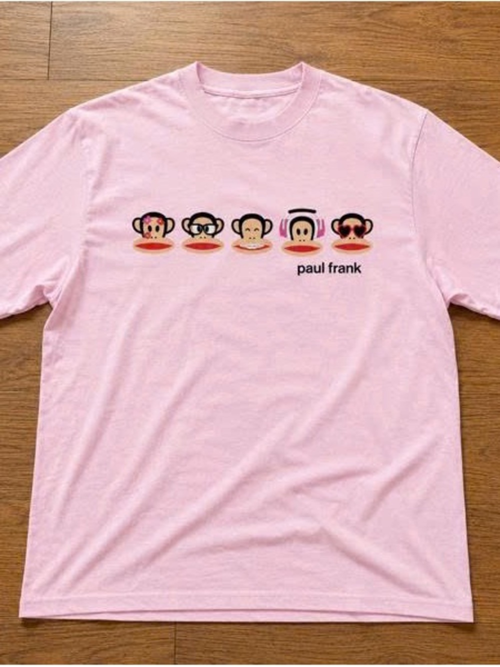 Light Pink Paul Frank Monkey Graphic Short-Sleeve Tee